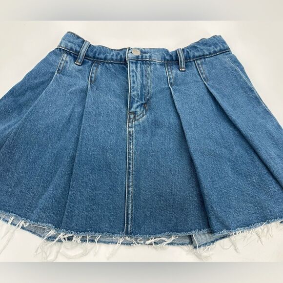 Lovers and Friends Revolve Angel California Denim Jean Pleated Mini Skirt XS - Picture 5 of 10